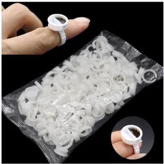 Nhẫn đựng keo nối mi ,mực phun xăm đa năng chia ngăn chuyên dụng bịch 100 chiếc