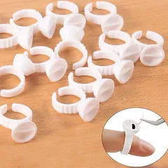 Nhẫn đựng keo nối mi ,mực phun xăm đa năng chia ngăn chuyên dụng bịch 100 chiếc