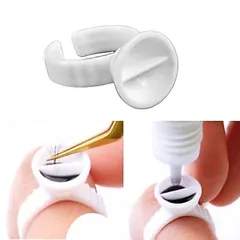 Nhẫn đựng keo nối mi ,mực phun xăm đa năng chia ngăn chuyên dụng bịch 100 chiếc