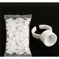 Nhẫn đựng keo nối mi ,mực phun xăm đa năng chia ngăn chuyên dụng bịch 100 chiếc