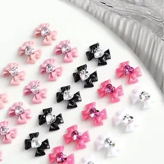Set cham nơ nhuỵ đá đính trang trí nail siêu xinh Hot