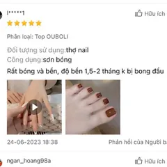Sơn Base Top Cứng OUBOLI lớp liên kết và bóng gel siêu bền bóng chính hãng chai to 20ml