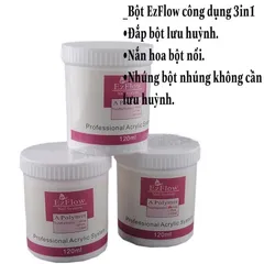 Bột đắp Mỹ Ezflow chính hãng siêu dẻo mịn không pha tạp đắp bột móng,hoa nổi siêu dẻo mịn hũ to 120ml