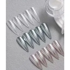 Tráng gương trắng ánh bạc tráng gương cực quang nail mẫu mới hot trend