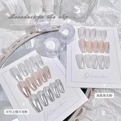 Tráng gương trắng ánh bạc tráng gương cực quang nail mẫu mới hot trend