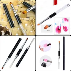 Cọ đắp gel cán đá loại 1 đầu , 2 đầu đắp gel gôm chuyên dụng chuẩn xịn lông mềm ngành nail