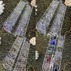 Đá khay 12 ngăn chân lưới siêu bền mix đủ size trang trí gắn móng siêu sáng đẹp