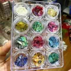Khay xà cừ siêu mỏng 12 hũ cao cấp đủ màu ẩn gel Design Nail siêu HO.T
