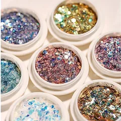 Set 8 hũ nhũ vảy cá nail siêu sáng mix đủ màu design nail siêu sáng đẹp