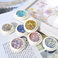 Set 8 hũ nhũ vảy cá nail siêu sáng mix đủ màu design nail siêu sáng đẹp