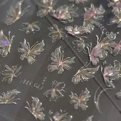 Sticker hình dán nail bươm lụa 5D siêu đẹp HOT
