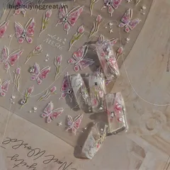 Sticker hình dán nail bươm lụa 5D siêu đẹp HOT