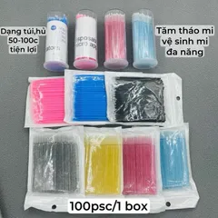 Tăm rửa mi - Tăm tháo mi  - Tăm vệ sinh mi đa năng bịch 100 chiếc ( loại 1 )