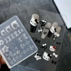 Khuôn silicon Hello Kitty tạo hình charm nail siêu HOT