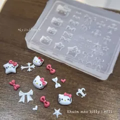 Khuôn silicon Hello Kitty tạo hình charm nail siêu HOT