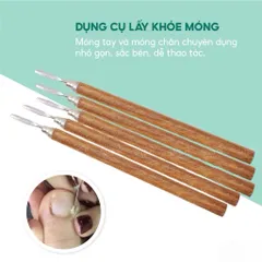 ( Giá sỉ ) Combo 10 cây lấy khoé gỗ 1 đầu , 2 đầu - Dụng cụ lấy khoé chân Nail Loại 1 lưỡi mảnh thép không gỉ siêu bền