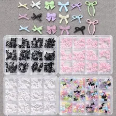 [ HOT ] Khay 300 Charm Nơ Mix Nhiều Mẫu Trang Trí Móng Gắn Nailbox Siêu Đẹp [ TÚ ANH NAIL ]