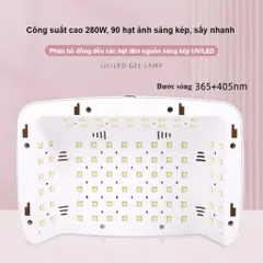 Máy Hơ Gel SUN MATE-60 T10 Cao Cấp Công Suất 380W - 90 đèn LED/UV Hơ Siêu Khoẻ ( Chính Hãng Bảo Hành )