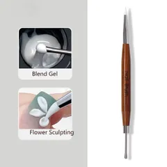 Cọ nặn gel Silicon cán gỗ hai đầu cao cấp - Dụng cụ nặn gel , hoa nổi tiện lợi cán gỗ chắc chắn dễ cầm ( Mẫu mới )