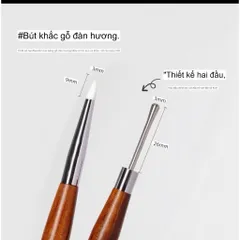 Cọ nặn gel Silicon cán gỗ hai đầu cao cấp - Dụng cụ nặn gel , hoa nổi tiện lợi cán gỗ chắc chắn dễ cầm ( Mẫu mới )