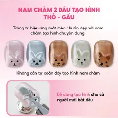 Thanh tạo hình Gấu Thỏ Tim nail - Nam châm tạo hình sơn mắt mèo Nail mẫu HO.T