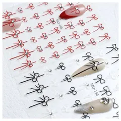 Sticker hình dán nổi 5D trang trí móng mẫu nơ đính đá siêu xinh (HOT)