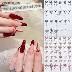 Sticker hình dán nổi 5D trang trí móng mẫu nơ đính đá siêu xinh (HOT)