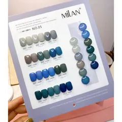 Set sơn gel Milan 12 màu xanh lục lam chất siêu đặc đẹp HO.T ( Tặng kèm bảng màu )