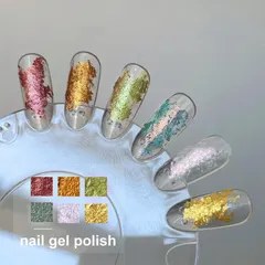 Nhũ khổng tước nén khay 6 màu design Nail siêu đẹp