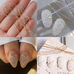 Dây bi trắng vàng đính trang trí nail đa dạng siêu Hot