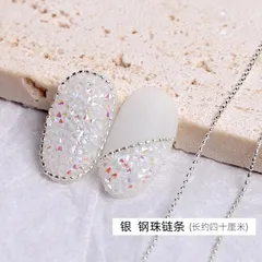 Dây bi trắng vàng đính trang trí nail đa dạng siêu Hot
