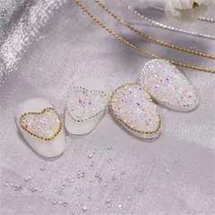 Dây bi trắng vàng đính trang trí nail đa dạng siêu Hot
