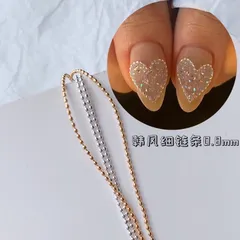 Dây bi trắng vàng đính trang trí nail đa dạng siêu Hot