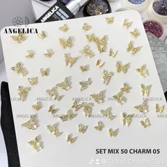 Set 50 cham kim loại Angel cao cấp mix đủ mẫu đính móng siêu đẹp