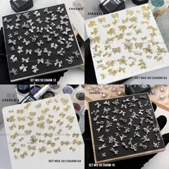 Set 50 cham kim loại Angel cao cấp mix đủ mẫu đính móng siêu đẹp