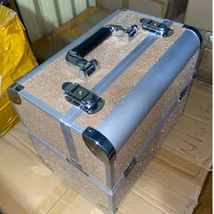 Cốp nhôm 2 tầng màu nhũ flash siêu sáng đẹp đựng đồ nail mi trang điểm siêu sang xịn