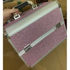 Cốp nhôm 2 tầng màu nhũ flash siêu sáng đẹp đựng đồ nail mi trang điểm siêu sang xịn