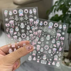 Sticker Noen Giáng sinh trang trí móng siêu đẹp mẫu Hot