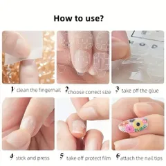 ( Giá sỉ ) Set 50 tấm dán Nailbox 24 miếng - Keo 2 mặt silicon dán Nailbox siêu chắc hàng chuẩn Loại 1