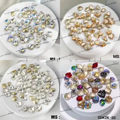 Đá khối chân lồi Angelica cao cấp đính móng siêu sáng đẹp không bong chân keo đính móng cực bền set 100v
