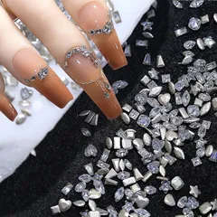 Đá super kim cương mini chạy viền móng chân bằng đính nail siêu sáng set 100v cực HOT
