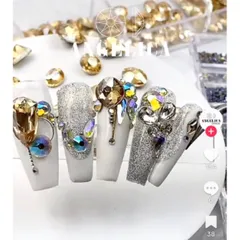 Đá khối chân lồi Angelica cao cấp đính móng siêu sáng đẹp không bong chân keo đính móng cực bền set 100v
