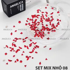 Đá khối chân bằng mini cao cấp Angelica size nhỏ đính móng siêu sáng bền set 100 viên đủ màu HOT