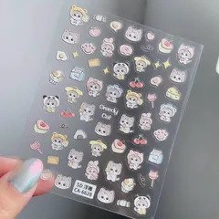 Sticker hình dán Nail mẫu hoạt hình thú trang trí dán móng siêu siêu HOT