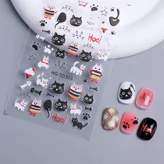 Sticker hình dán Nail mẫu hoạt hình thú trang trí dán móng siêu siêu HOT