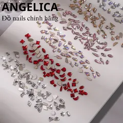 Đá khối chân bằng mini cao cấp Angelica size nhỏ đính móng siêu sáng bền set 100 viên đủ màu HOT