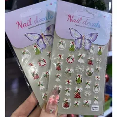 [ Mẫu mới về ] Sticker lụa 5D Hình dán Noen Giáng Sinh hoạ tiết nổi trang trí móng mẫu mới nhất cực HOT XU HƯỚNG NAIL