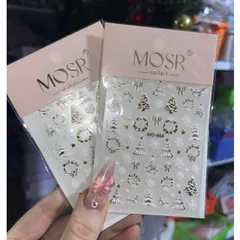 [ Mẫu mới về ] Sticker lụa 5D Hình dán Noen Giáng Sinh hoạ tiết nổi trang trí móng mẫu mới nhất cực HOT XU HƯỚNG NAIL