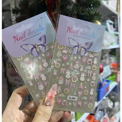 [ Mẫu mới về ] Sticker lụa 5D Hình dán Noen Giáng Sinh hoạ tiết nổi trang trí móng mẫu mới nhất cực HOT XU HƯỚNG NAIL