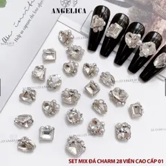 Set đá khối chùm Angel cao cấp mix sẵn siêu sáng đẹp đính móng cực tiện lợi cho chị em ngành